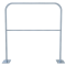 Lean-on hoop made of flat steel | 50 x 12 mm | in bent design | with cross bar | total width: 750 mm | hot-dip galvanized